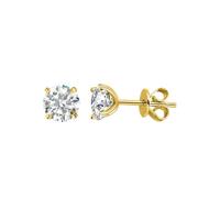 PVUVTNAHW Boucles d'oreilles à quatre griffes en moissanite couleur D (0,2 à 2 ct) for femmes, bijoux de mariage en argent sterling 925(0.8CT,Gold)