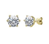 PVUVTNAHW Boucles d'oreilles à tige en argent sterling 925 avec moissanite couleur D de 0,5/1/2 carat for femme, bijoux de mariage scintillants(2CT Gold)