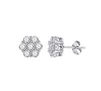PVUVTNAHW Boucles d'oreilles à tige en argent sterling 925 avec moissanite couleur D de 0,84 à 1,4 ct for femme, bijoux de mariage scintillants(3MM)