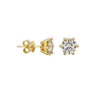 PVUVTNAHW Boucles d'oreilles à tige en moissanite couleur D, 0,5 à 2 carats, argent sterling 925 plaqué or(1ct gold)