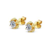 PVUVTNAHW Boucles d'oreilles à tige en moissanite couleur D de 0,5 carat for femme, en argent sterling 925, bijoux scintillants for fête de mariage(Gold)