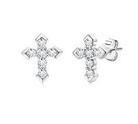 PVUVTNAHW Boucles d'oreilles à tige unisexes en argent sterling 925 avec moissanite 1 carat, couleur D, VVS1