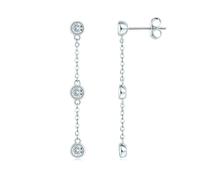 PVUVTNAHW Boucles d'oreilles longues à pampilles en argent sterling 925 et diamants moissanite de 0,6 carat, bijoux de fête de mariage