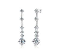 PVUVTNAHW Boucles d'oreilles pendantes longues à pampilles en argent sterling 925 et moissanite 3 carats for femmes, bijoux scintillants for fêtes