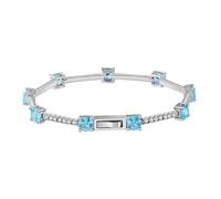 PVUVTNAHW Bracelet à Breloques en Argent Sterling 925 et zircone cubique Bleue AAAA de Luxe for fête de fiançailles(7.5inches)