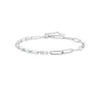 PVUVTNAHW Bracelet chaîne en Argent Sterling 925 avec Zircon cubique carré Brillant for Femme, réglable