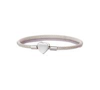 PVUVTNAHW Bracelet cœur en Argent Sterling 925 oxydé for Femme, Bijou Fin for fête d'anniversaire ou au Quotidien(FIB293_17cm)