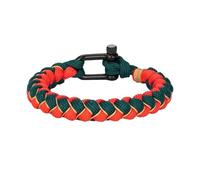 PVUVTNAHW Bracelet de Survie en Forme de U, tissé à la Main, Corde à échelle inversée, Boucle de Sport en Acier Inoxydable Noir(Red,M)