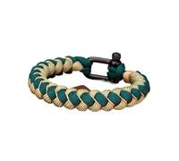 PVUVTNAHW Bracelet de Survie en Forme de U, tissé à la Main, Corde à échelle inversée, Boucle de Sport en Acier Inoxydable Noir(Green,S)