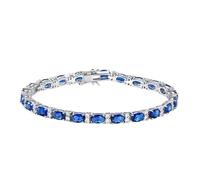 PVUVTNAHW Bracelet en Argent Sterling 925 avec Saphir for Femme, élégant Bijou Brillant et Solide, idéal for Une fête de Mariage