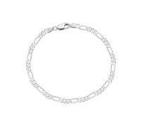 PVUVTNAHW Bracelet en Argent Sterling 925, chaîne Figaro diamantée de 3,3 mm, Style Vintage, for Femme(Silver_16.5cm)