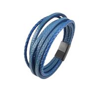 PVUVTNAHW Bracelet en Cuir Multicouche en Acier Inoxydable, Bracelets de Luxe en métal for Hommes, Accessoires de Charme(22cm,Blue)