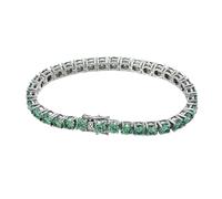 PVUVTNAHW Bracelet Tennis D VVS en moissanite Verte for Femme, Bijou de Mariage en Argent 925, Diamants de Laboratoire(19cm_6.5mm)
