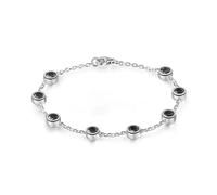 PVUVTNAHW Bracelet Tennis en Argent Sterling 925, 4 mm, 0,3 CT, Couleur D, moissanite, for Femme, chaîne de fête(Black moissanite_17cm)