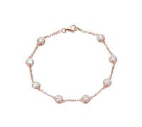 PVUVTNAHW Bracelet Tennis en Argent Sterling 925, 4 mm, 0,3 CT, Couleur D, moissanite, for Femme, chaîne de fête(Rose Gold_17cm)