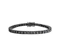 PVUVTNAHW Bracelet Tennis en Argent Sterling 925 avec moissanite Noire et zircone 3/4/5 mm for Homme et Femme, Bijou de fête(3mm 14cm_Zircon)