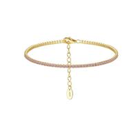 PVUVTNAHW Bracelet Tennis en Argent Sterling 925 avec zircone sertie de 1,5 mm for Femme(SB190-14K-P)