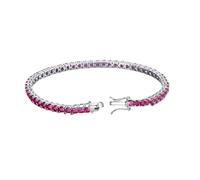 PVUVTNAHW Bracelet Tennis en Argent Sterling 925 et Corindon Rouge 2 mm, Cadeau de fête for Femme, Bijoux Fins(Red_18cm)