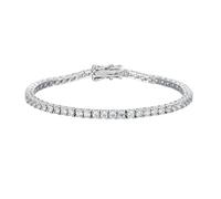PVUVTNAHW Chaîne Tennis en Argent Sterling 925 avec Diamants de 2,5 mm for Femme, Bracelet en Argent Platine, Bijoux Fins(22cm_Full Moissanite)