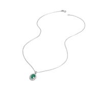 PVUVTNAHW Collier avec pendentif en agate verte naturelle, simple et élégant, en argent sterling 925, for femme, à porter au quotidien