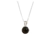 PVUVTNAHW Collier avec pendentif en argent et opale noire naturelle for femme, bijou de festival ou d'anniversaire