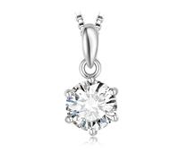 PVUVTNAHW Collier avec pendentif en argent sterling 925 et moissanite couleur D, taille ronde, 0,5 ct, 1 ct ou 2 ct, sans chaîne, for femme(1.0ct)