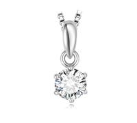 PVUVTNAHW Collier avec pendentif en argent sterling 925 et moissanite couleur D, taille ronde, 0,5 ct, 1 ct ou 2 ct, sans chaîne, for femme(0.5ct)