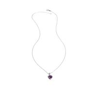PVUVTNAHW Collier avec pendentif en forme de cœur en argent S925 et améthyste africaine, bijou raffiné for femme