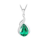 PVUVTNAHW Collier avec pendentif en forme de poire et nano-émeraude de 2,72 ct, sans chaîne, en argent sterling 925, for femme, idéal for les fêtes et le quotidien