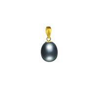 PVUVTNAHW Collier avec pendentif en or 18 carats et perle d'eau douce naturelle, bijou raffiné avec coffret cadeau for femme(Black no chain)