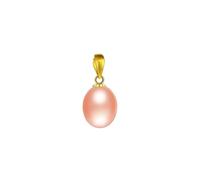 PVUVTNAHW Collier avec pendentif en or 18 carats et perle d'eau douce naturelle, bijou raffiné avec coffret cadeau for femme(Pink no chain)