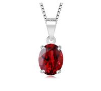 PVUVTNAHW Collier avec pendentif ovale en argent sterling 925, grenat, citrine, topaze bleu ciel et améthyste, 2,22 ct, sans chaîne(Natural Garnet)
