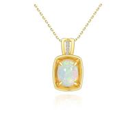 PVUVTNAHW Collier avec pendentif ovale en opale naturelle, 7 x 9 mm, bijou fin en argent sterling 925, cadeau for femme
