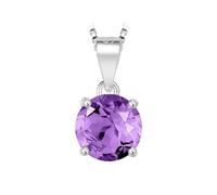 PVUVTNAHW Collier avec pendentif rond en améthyste, citrine, topaze bleu ciel et grenat, naturel, 2,32 ct, sans chaîne, S925, for femme(Natural Amethyst)