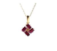 PVUVTNAHW Collier élégant avec pendentif en pierre précieuse naturelle et grenat rhodolite for femme, bijou léger en argent sterling 925