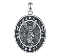 PVUVTNAHW Collier en argent Sterling 925, déesse Lilith, Sigil, Vintage, Phase de lune, pendentif amulette, bijoux de personnalité for femmes et hommes(Only pendant)