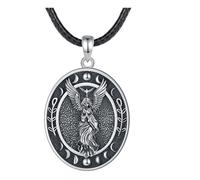 PVUVTNAHW Collier en argent Sterling 925, déesse Lilith, Sigil, Vintage, Phase de lune, pendentif amulette, bijoux de personnalité for femmes et hommes(With 24 inch rope)