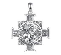 PVUVTNAHW Collier médaille de Saint benoît en argent Sterling 925, pendentif Vintage croix de San, bijoux religieux for femmes et hommes(Only pendant)