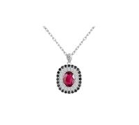 PVUVTNAHW Collier pendentif en argent et rubis rempli, élégant et noble, for femme, anniversaire, banquet, fiançailles