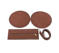 PVUVTNAHW Ensemble tissé bricolage sac à bandoulière rond en cuir, sangle inférieure de remplacement for tricot fait à la main, Crochet, couture de sac à main(Coffee)