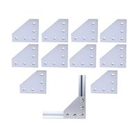 PVUVTNAHW Lot de 10 plaques de jonction en aluminium for imprimante 3D, 5 trous, 60 x 60 x 4 mm, for extrusion d'aluminium à rainures en V/L 2020