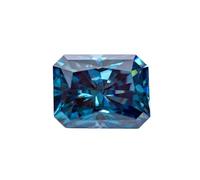 PVUVTNAHW Moissanite bleue, saphir taille radiant, diamant de laboratoire for breloques, bijoux, bagues, boucles d'oreilles(3x5mm-0.5ct)