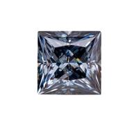 PVUVTNAHW Moissanite grise en vrac, taille princesse, pierre précieuse créée en laboratoire, diamant à chaud for bijoux à breloques(7.0x7.0mm-2.0ct)