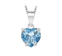 PVUVTNAHW Pendentif cœur naturel en argent sterling 925, citrine, topaze bleu ciel, grenat et améthyste, 1,57 ct, sans chaîne(Sky Blue Topaz)