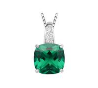 PVUVTNAHW Pendentif en argent sterling 925 avec saphir synthétique et tanzanite nano-émeraude, 4,73 ct, sans chaîne, for femme(Nano Emerald)