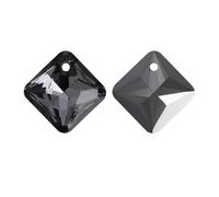 PVUVTNAHW Pendentif unique en verre à paillettes de forme carrée, plusieurs tailles, strass en cristal, accessoires de bijoux(Silver Night,11.5mm-40Pcs)