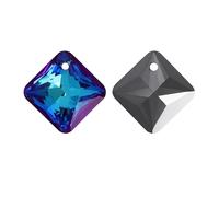 PVUVTNAHW Pendentif unique en verre à paillettes de forme carrée, plusieurs tailles, strass en cristal, accessoires de bijoux(Bermuda Blue,11.5mm-40Pcs)