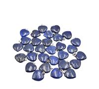 PVUVTNAHW Pendentifs en pierre de cœur d'amour, 20mm, breloques en pierre naturelle Lapis Lazuli for la fabrication de bijoux à bricoler soi-même(50pcs)