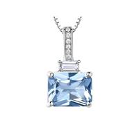 PVUVTNAHW Pendentifs nano topaze bleu ciel en argent sterling 925, pendentifs baguettes 7 x 9 mm, bijoux fantaisie(NUJ002B-1)