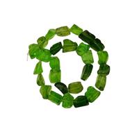 PVUVTNAHW Perles carrées en quartz vert naturel, 39,4 cm, for la fabrication de bijoux et de loisirs créatifs